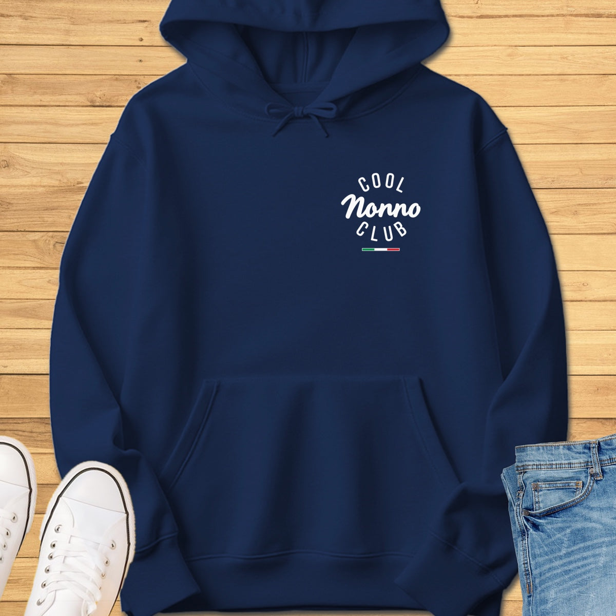 Cool Nonno Club Chest Hoodie - Navy
