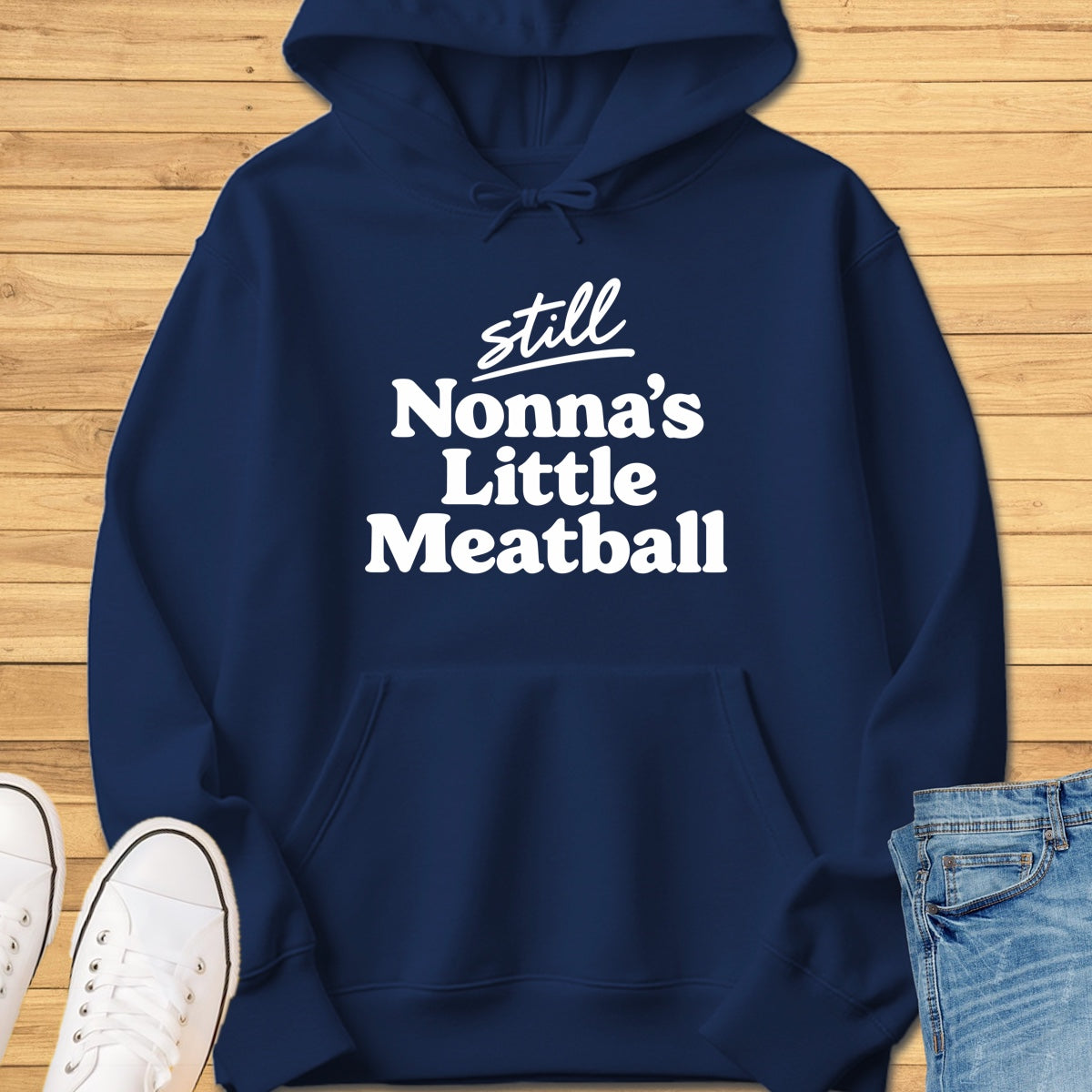 Still Nonna's Little Meatball Hoodie - Navy