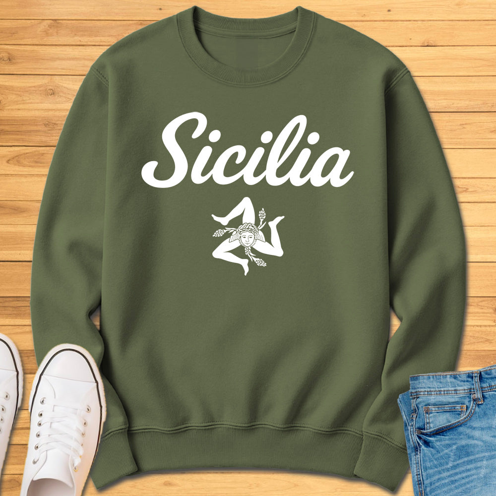 Sicilia Cursive Trinacria Sweatshirt