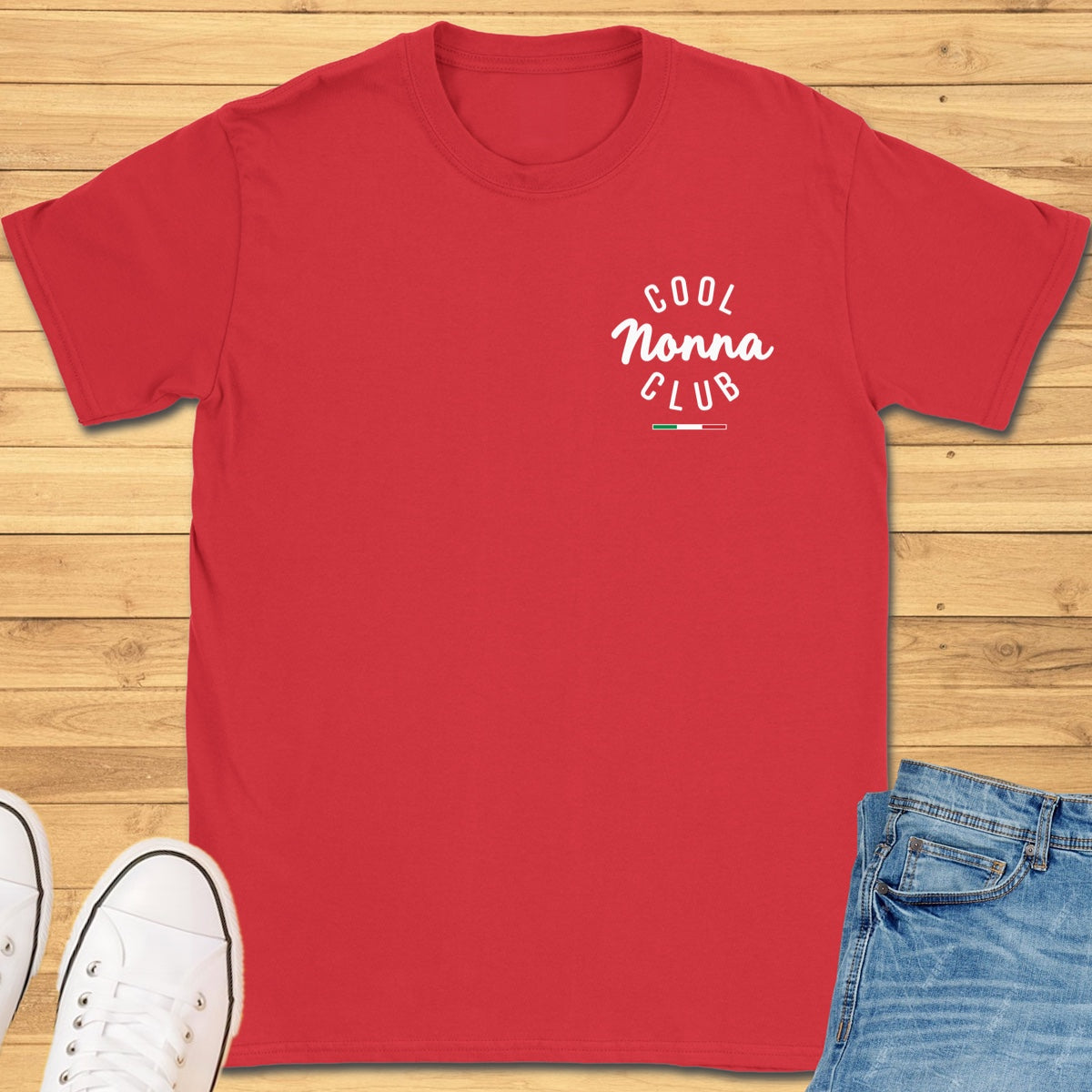 Cool Nonna Club Chest T-Shirt - Red