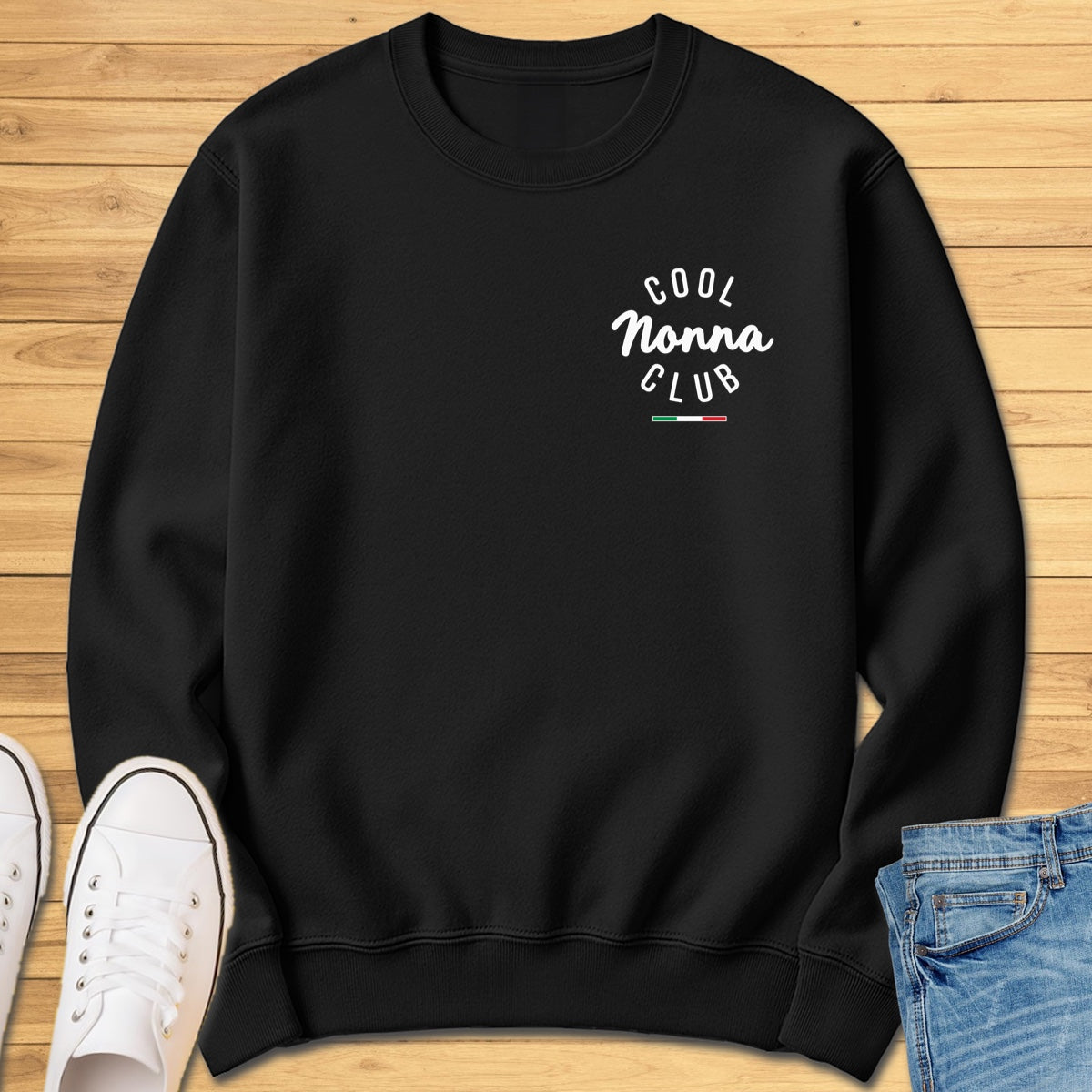 Cool Nonna Club Chest Sweatshirt - Black