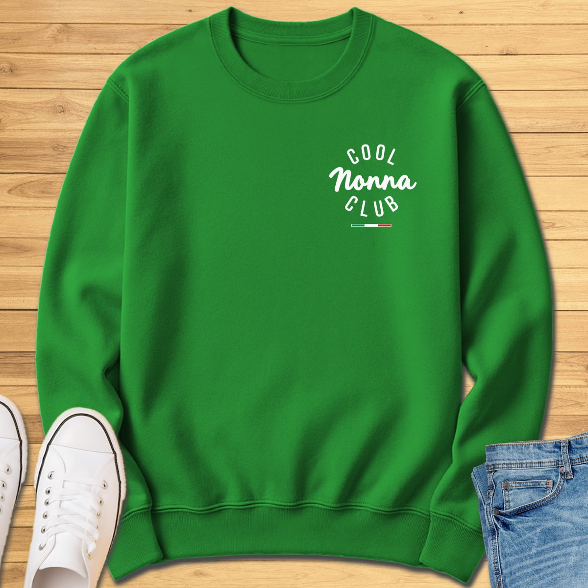 Cool Nonna Club Chest Sweatshirt - Irish Green