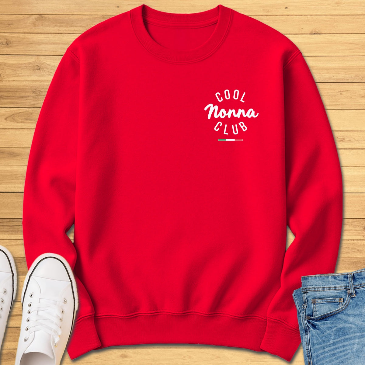 Cool Nonna Club Chest Sweatshirt - Red