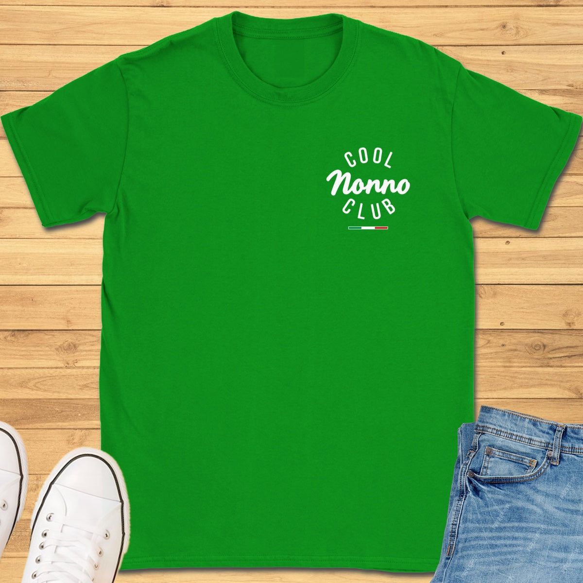 Cool Nonno Club Chest T-Shirt - Irish Green