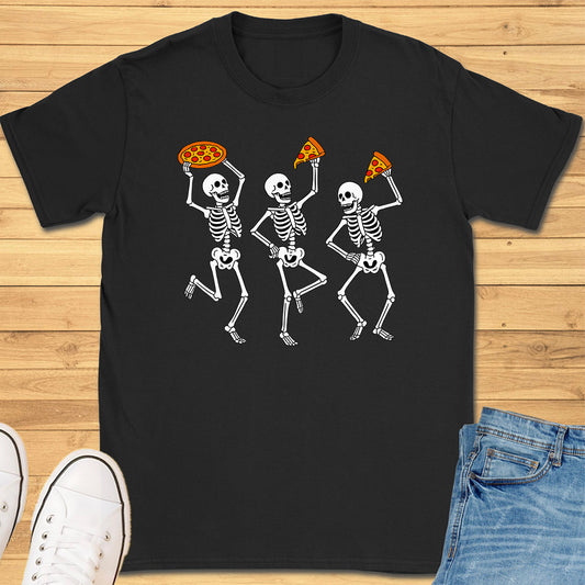 Dancing Skeletons Eating Pizza T-Shirt