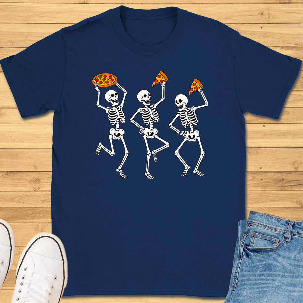 Dancing Skeletons Eating Pizza T-Shirt