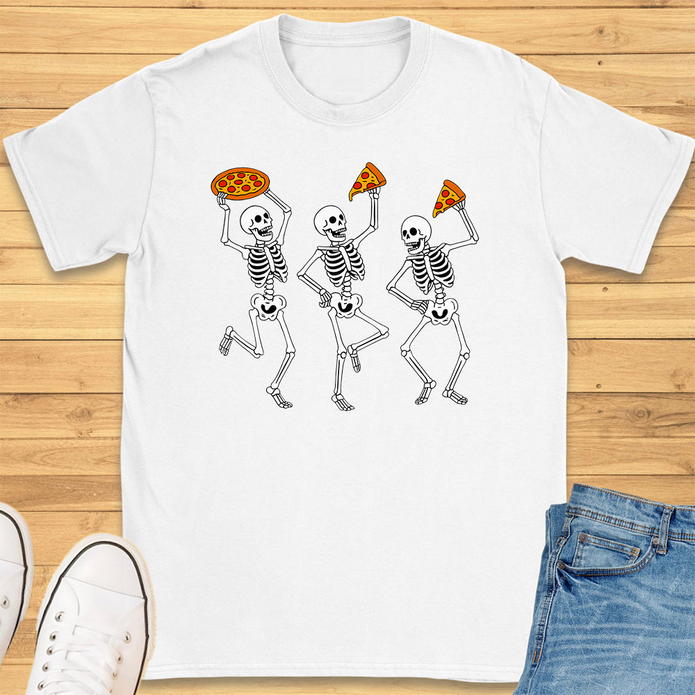 Dancing Skeletons Eating Pizza T-Shirt
