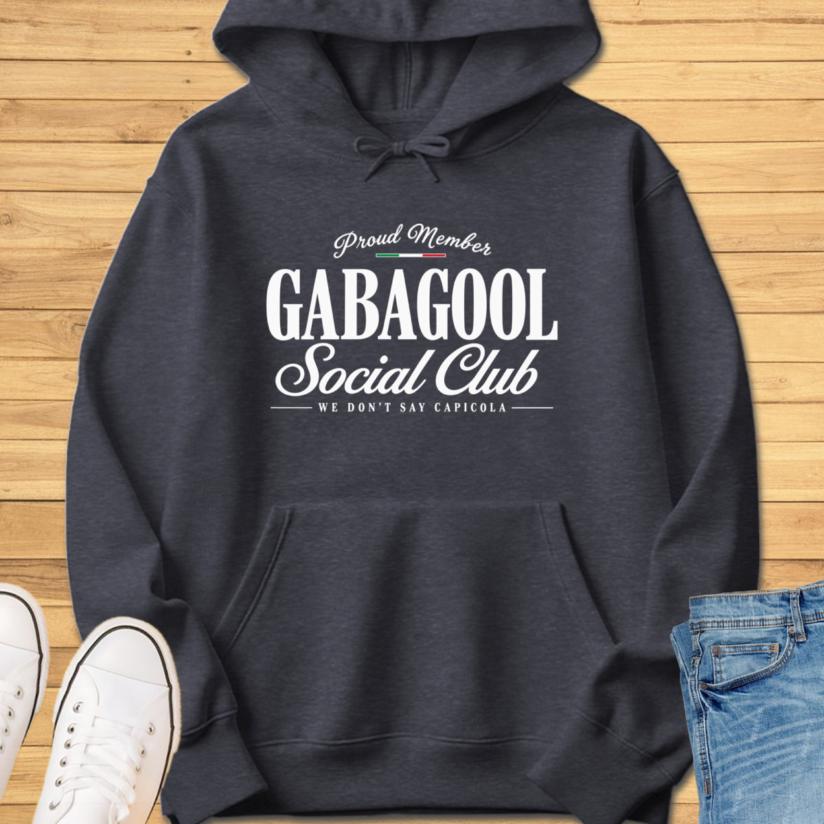 Gabagool Social Club Hoodie - Dark Heather