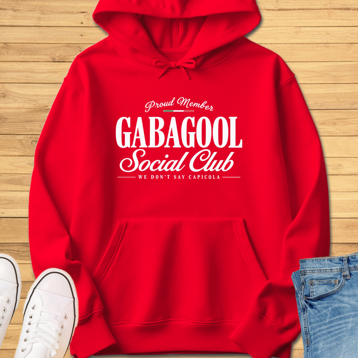 Gabagool Social Club Hoodie - Red