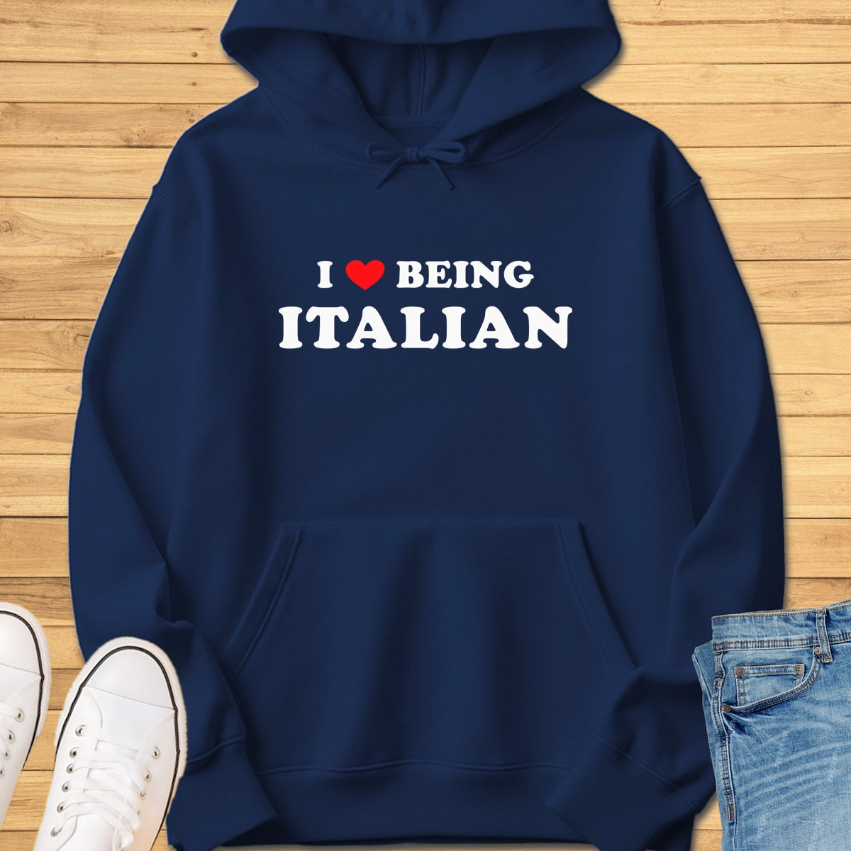 I Love Being Italian Hoodie - Navy