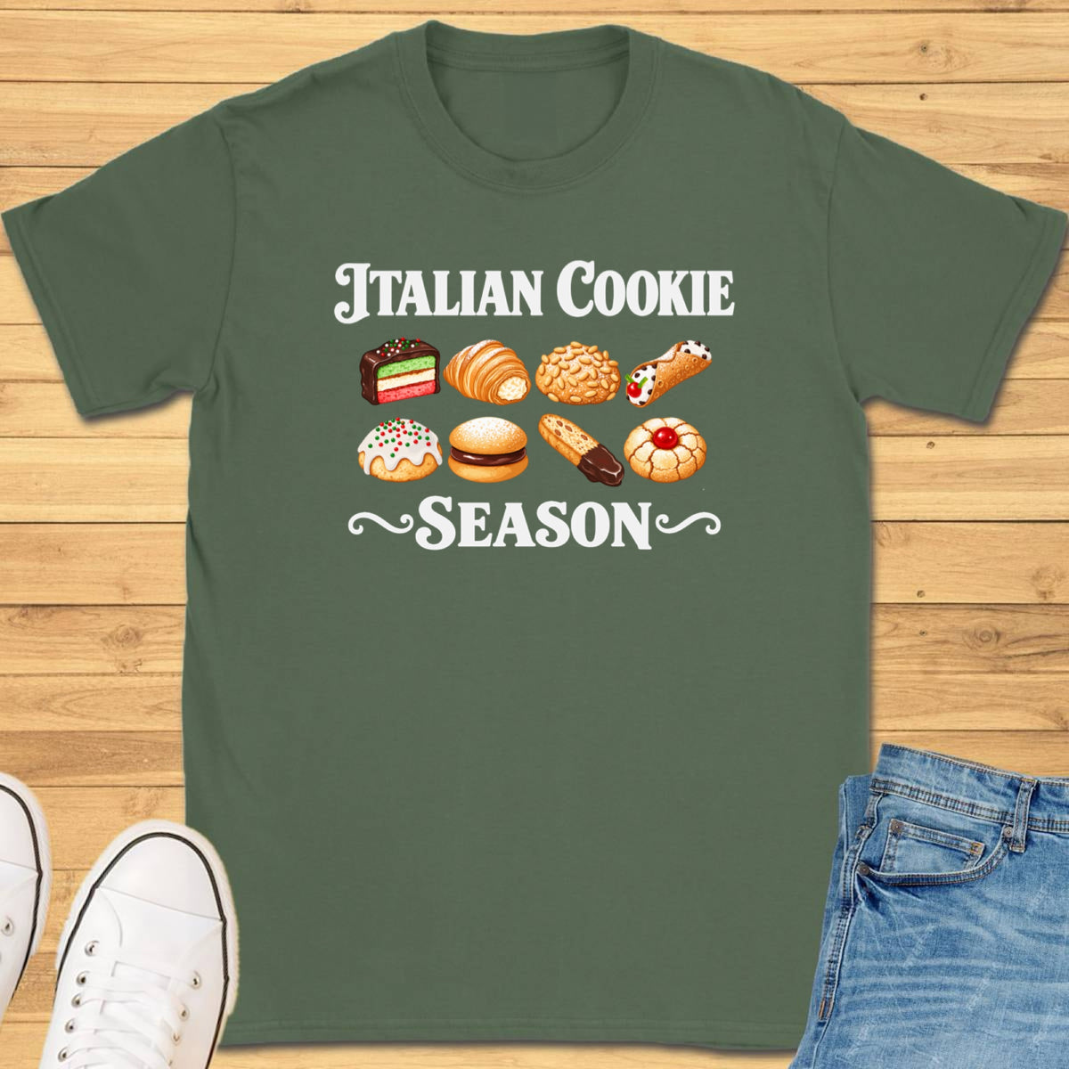 Italian Cookie Season Classics T-Shirt - Military Green