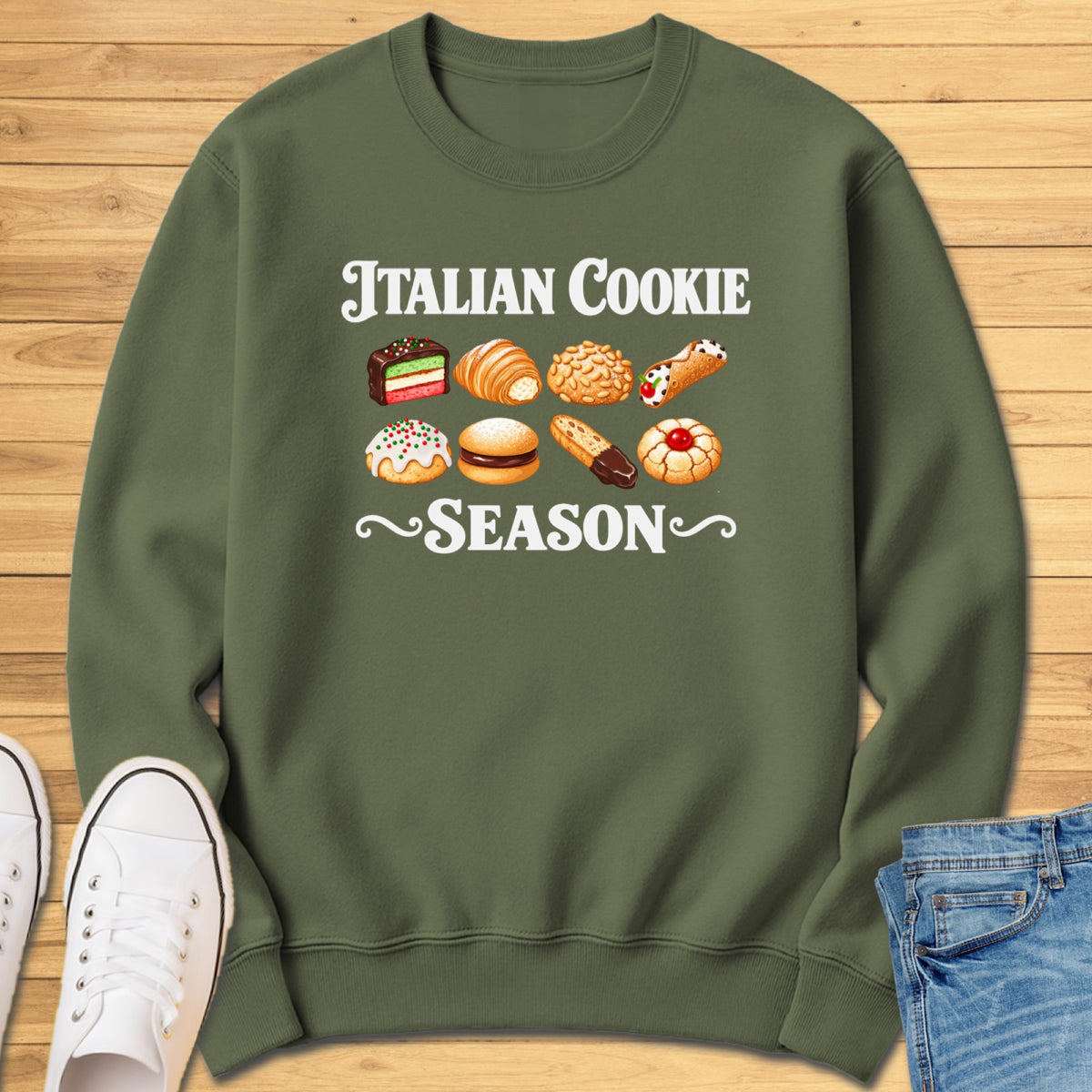 Italian Cookie Season Classics Sweatshirt - Military Green