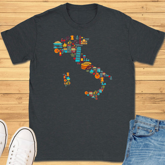 Italy Icons Map T-Shirt