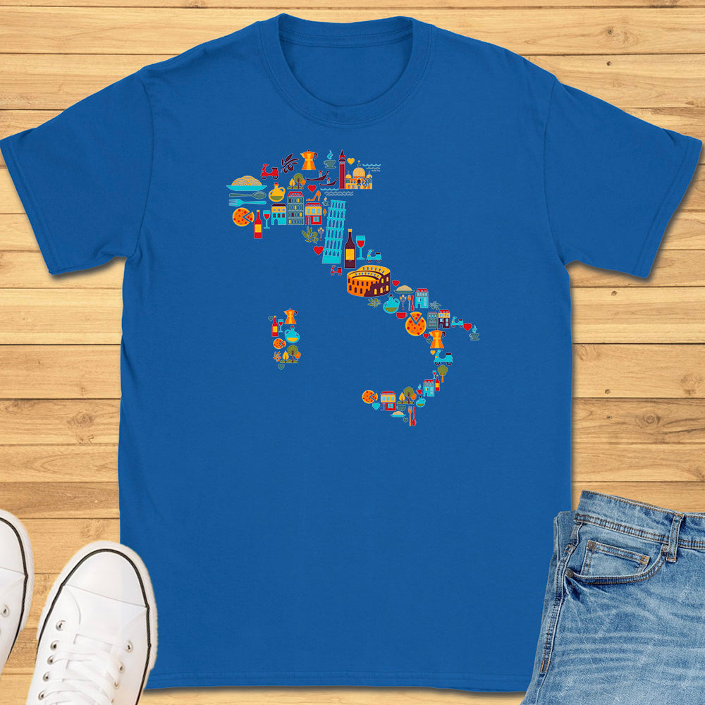 Italy Icons Map T-Shirt