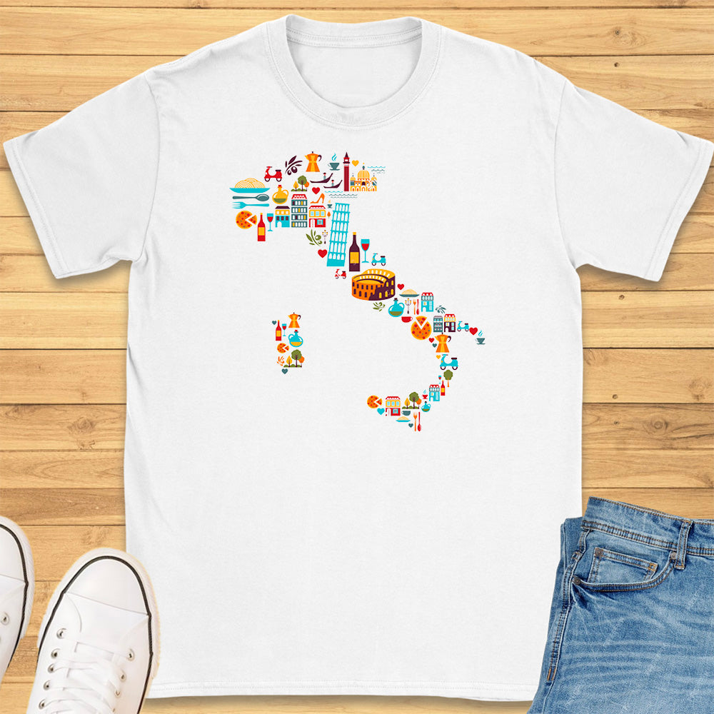 Italy Icons Map T-Shirt