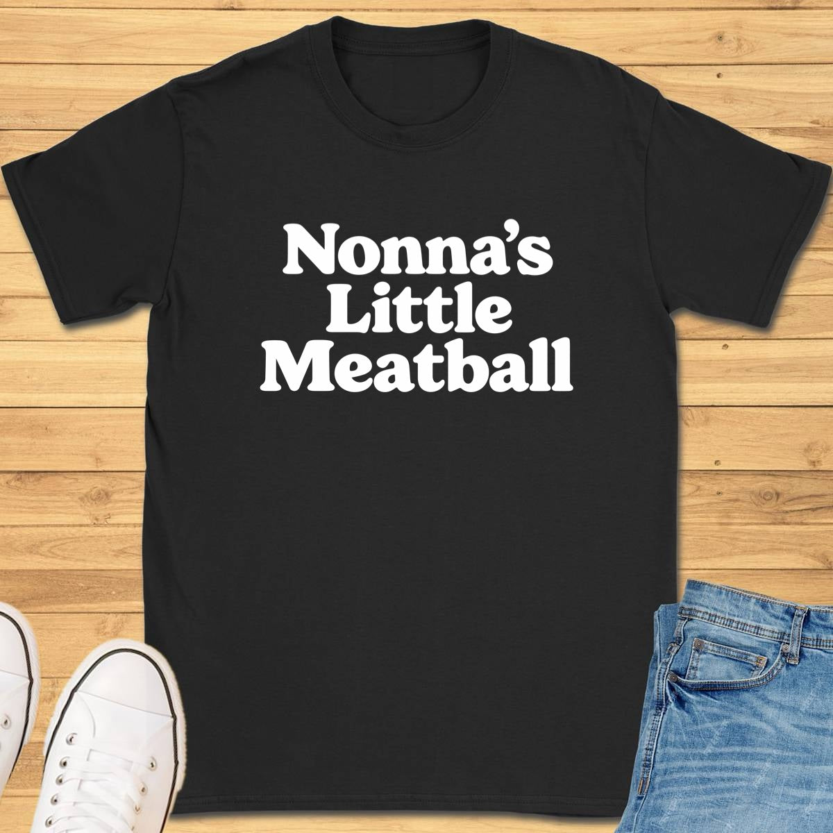 Nonna's Little Meatball T-Shirt - Black
