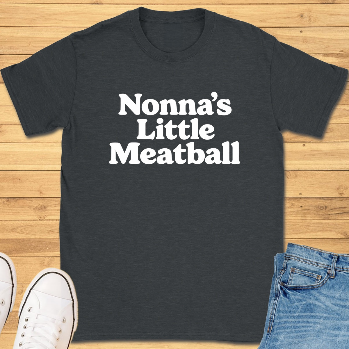 Nonna's Little Meatball T-Shirt - Dark Heather