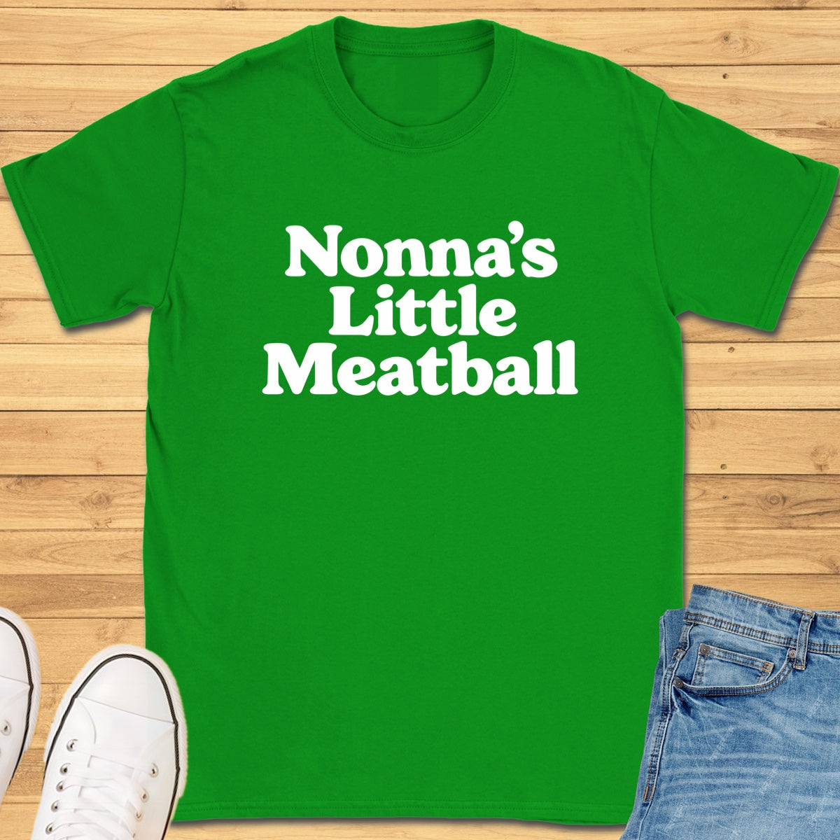 Nonna's Little Meatball T-Shirt - Irish Green