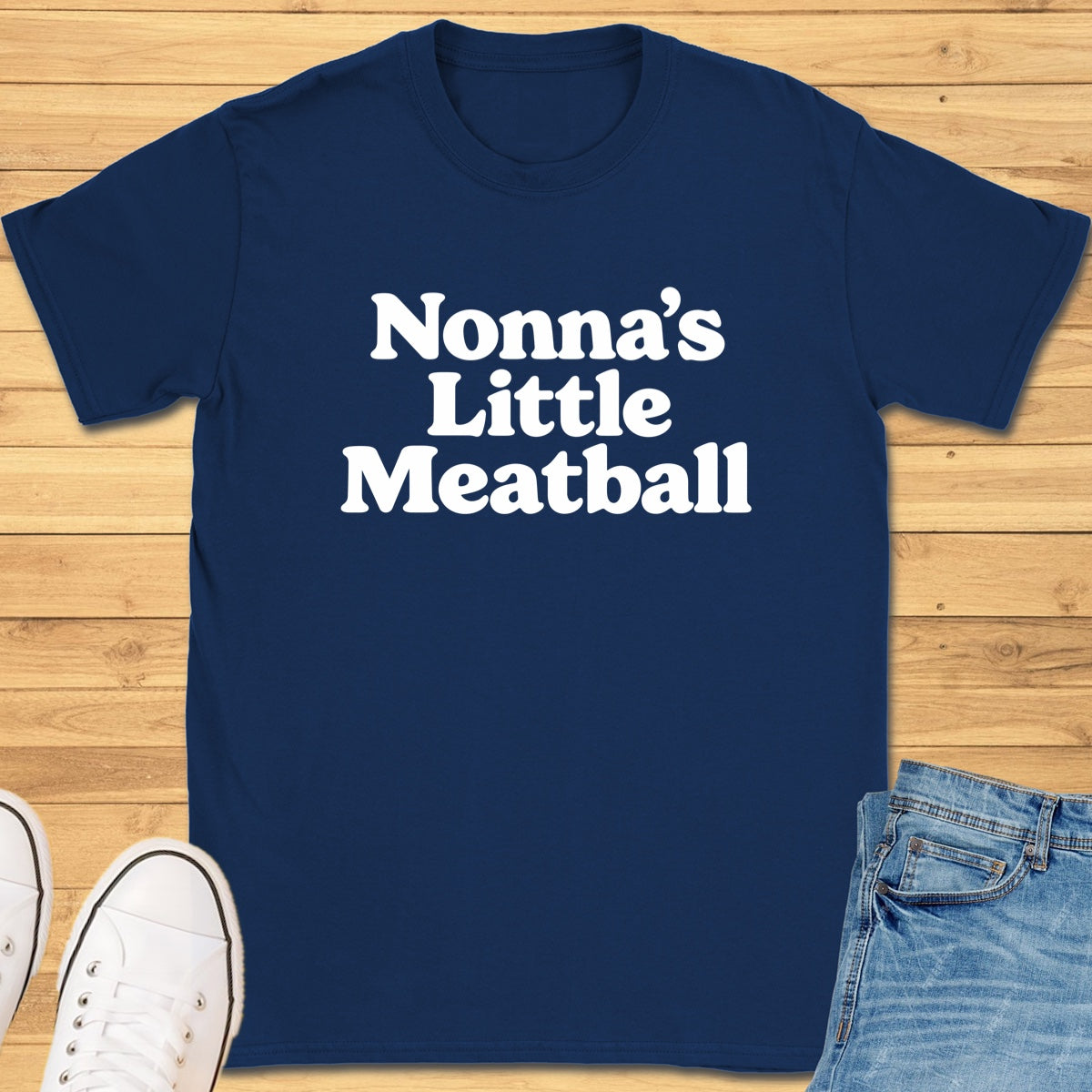 Nonna's Little Meatball T-Shirt - Navy