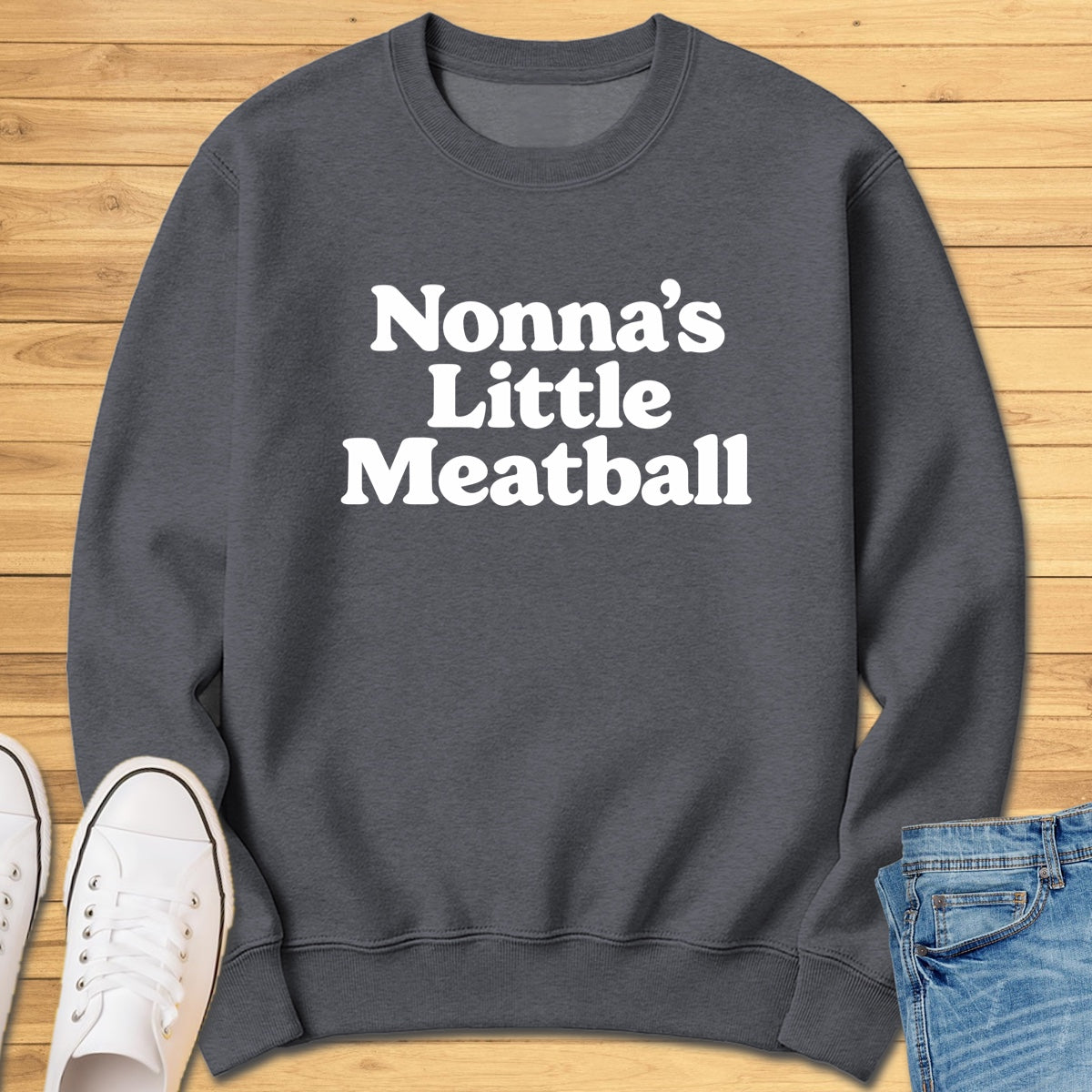 Nonna's Little Meatball Sweatshirt - Dark Heather