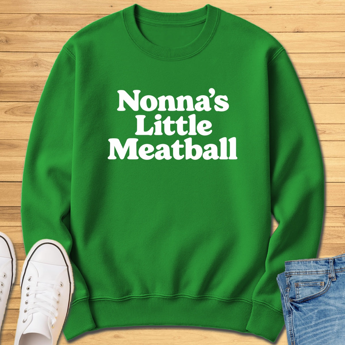 Nonna's Little Meatball Sweatshirt - Irish Green