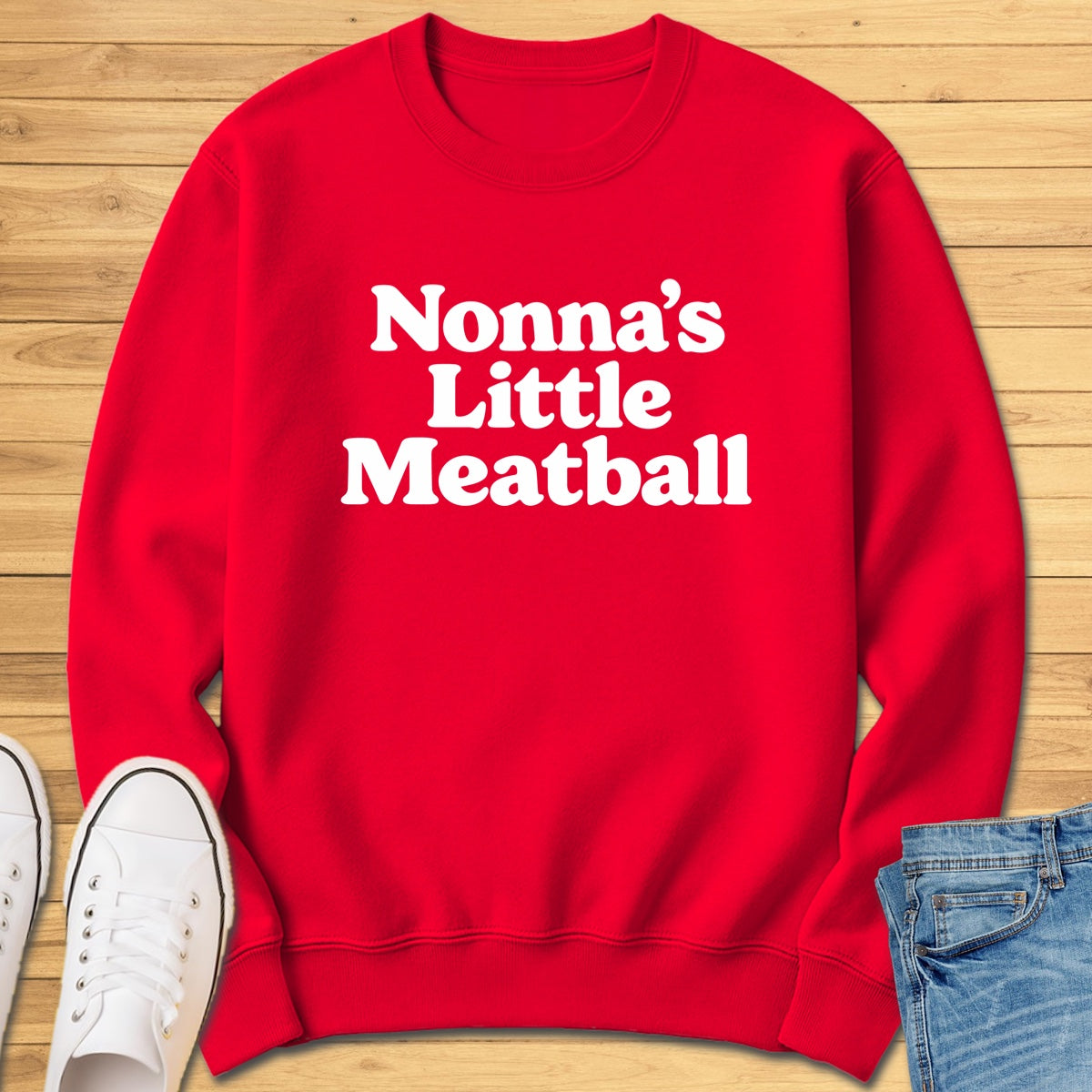 Nonna's Little Meatball Sweatshirt - Red
