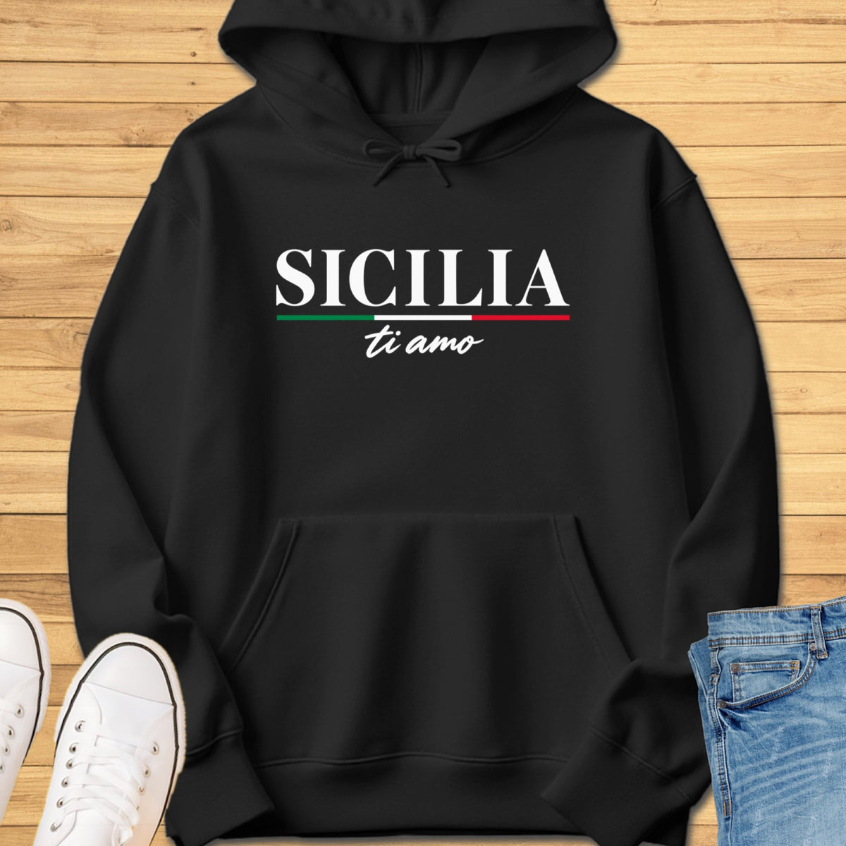 Sicilia Ti Amo Hoodie - Black