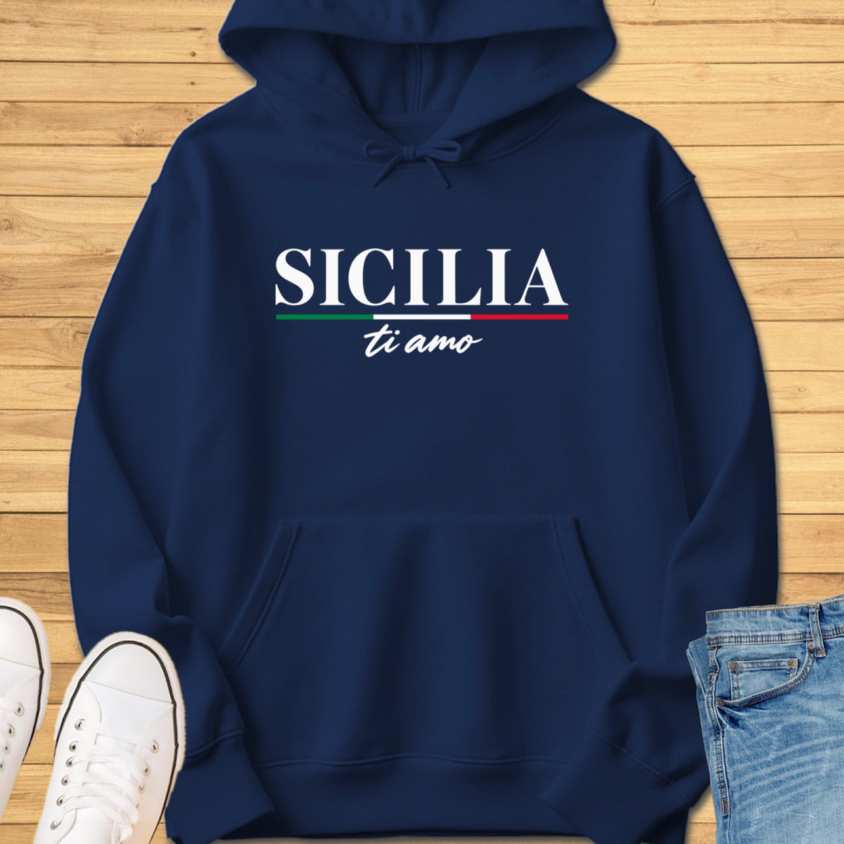 Sicilia Ti Amo Hoodie - Navy