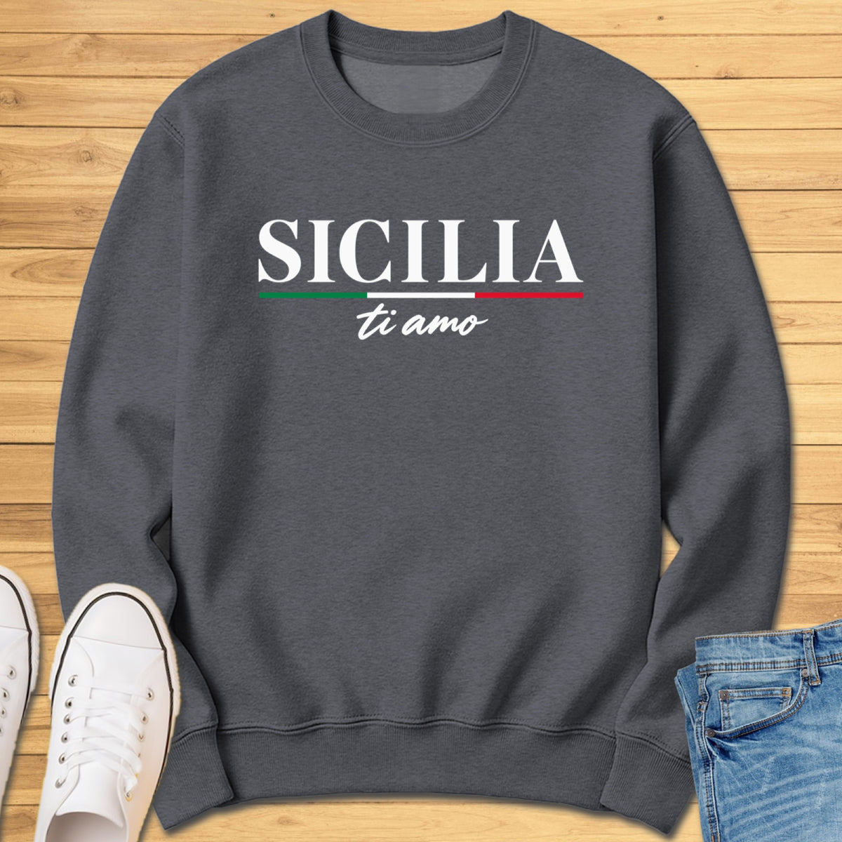 Sicilia Ti Amo Sweatshirt - Dark Heather