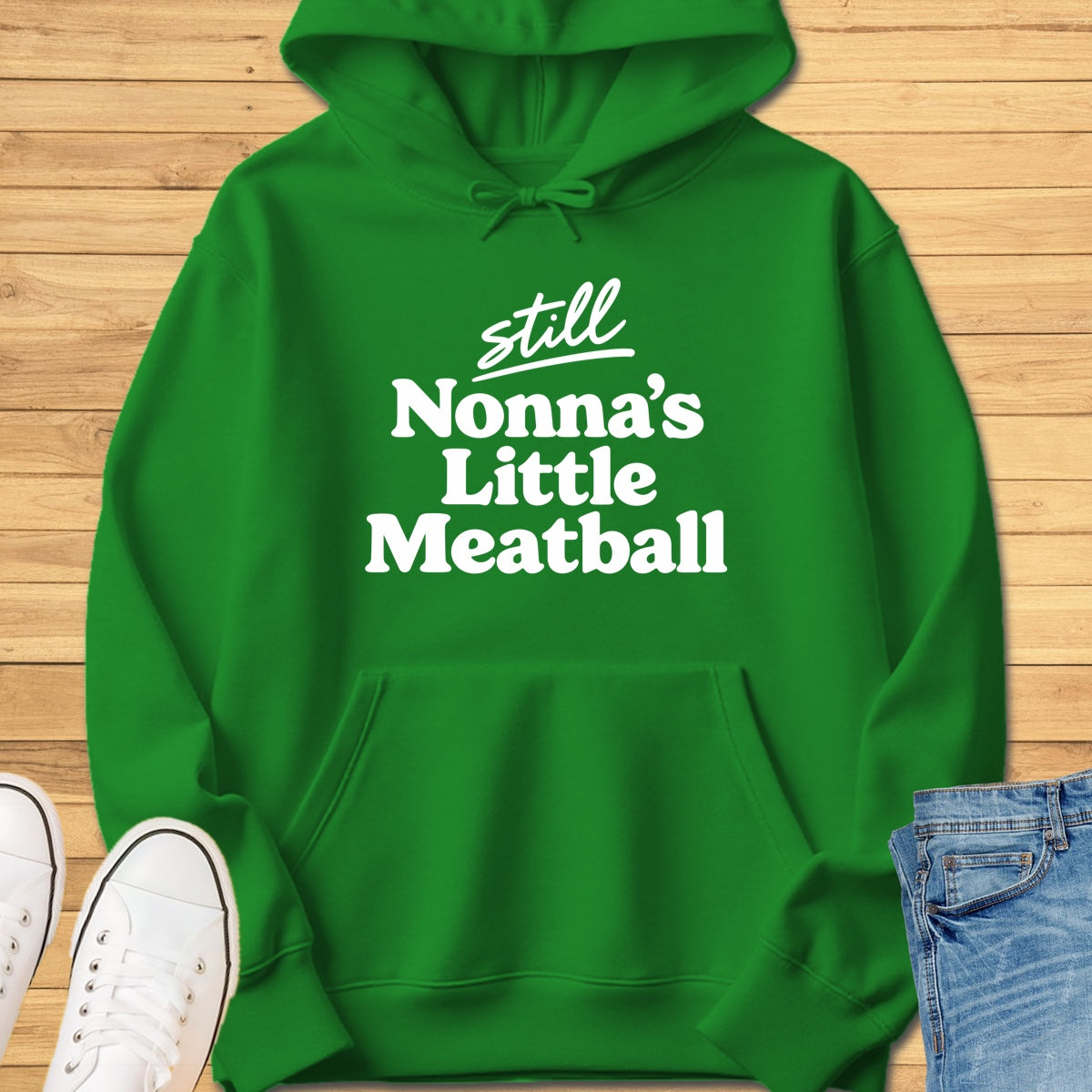 Still Nonna's Little Meatball Hoodie - Irish Green