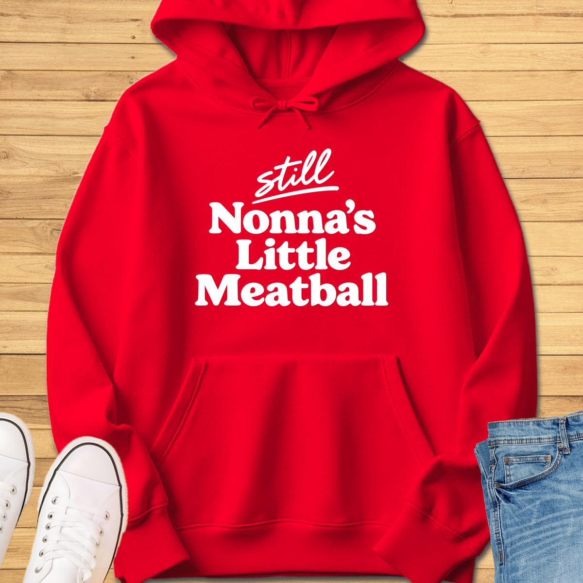 Still Nonna's Little Meatball Hoodie - Red
