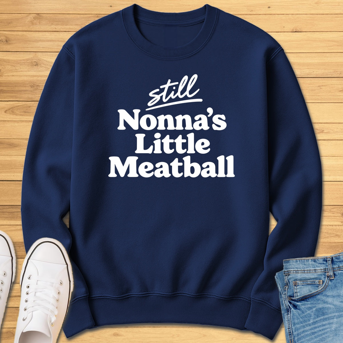 Still Nonna's Little Meatball Sweatshirt - Navy