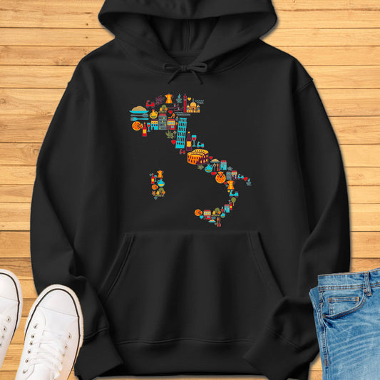 Italy Icons Map Hoodie