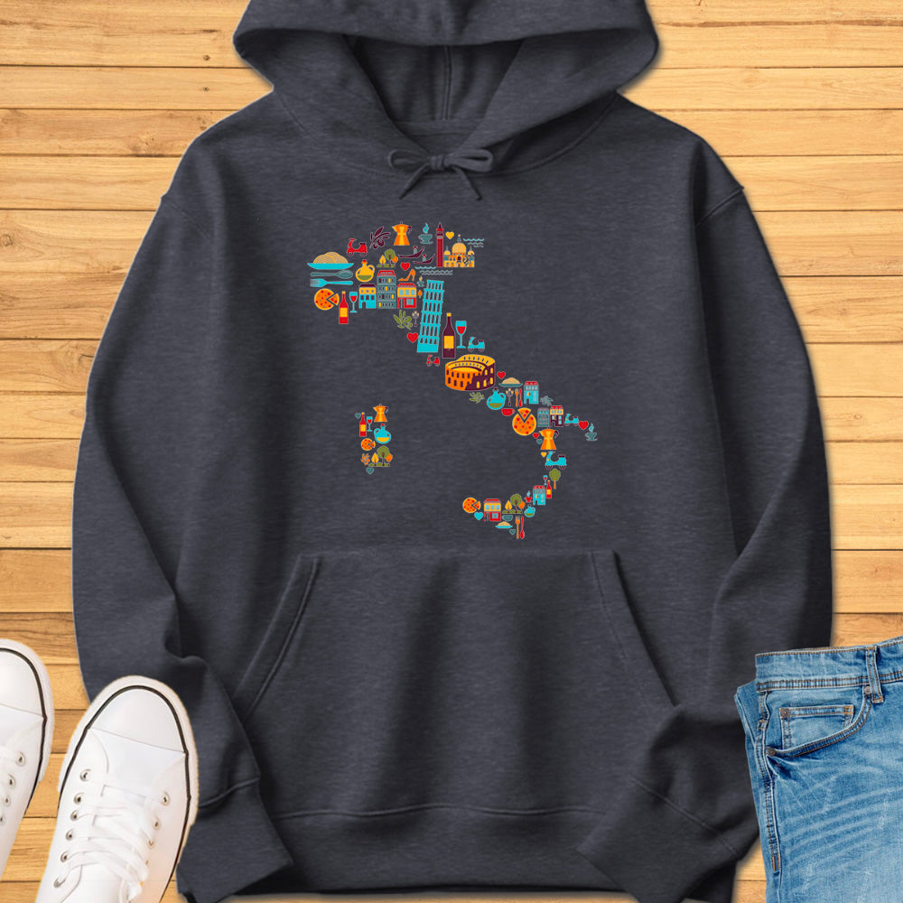 Italy Icons Map Hoodie