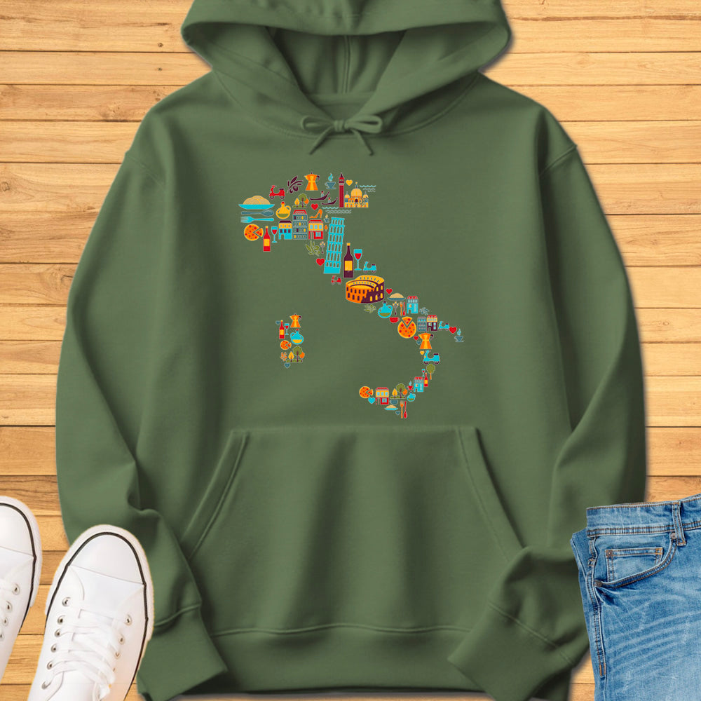 Italy Icons Map Hoodie