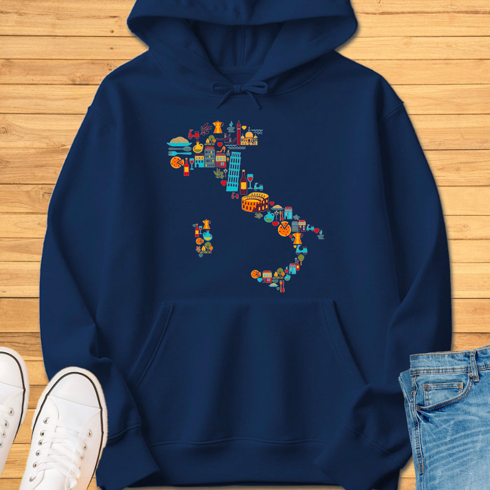 Italy Icons Map Hoodie