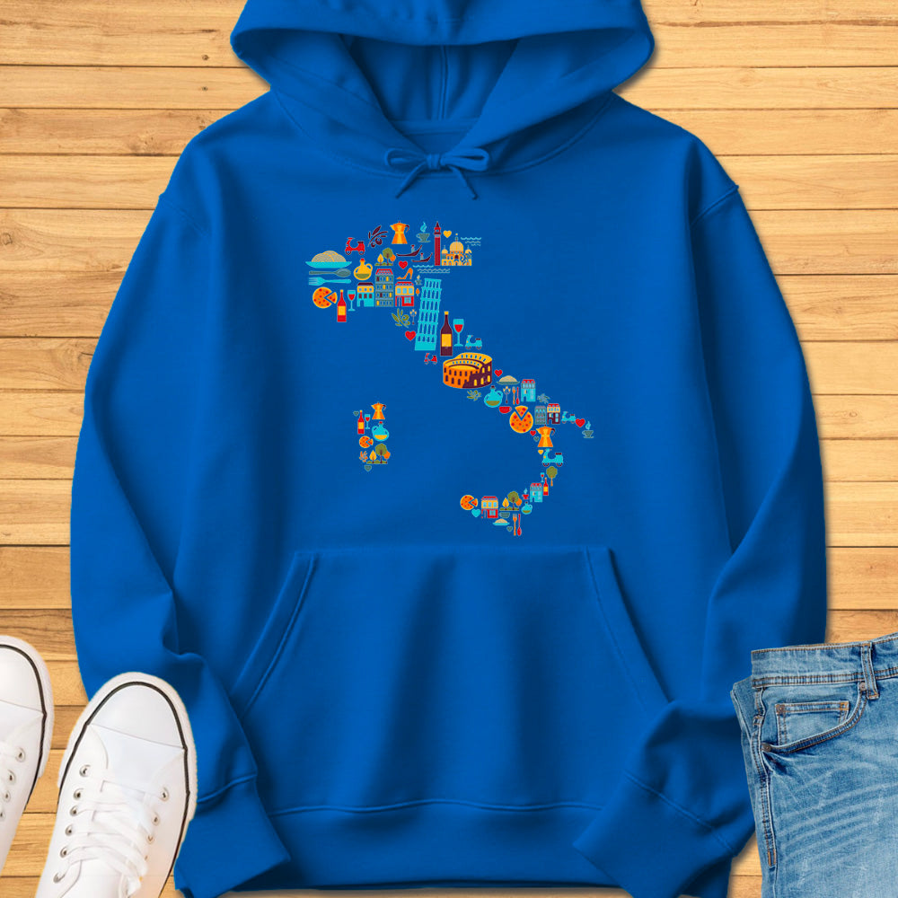 Italy Icons Map Hoodie