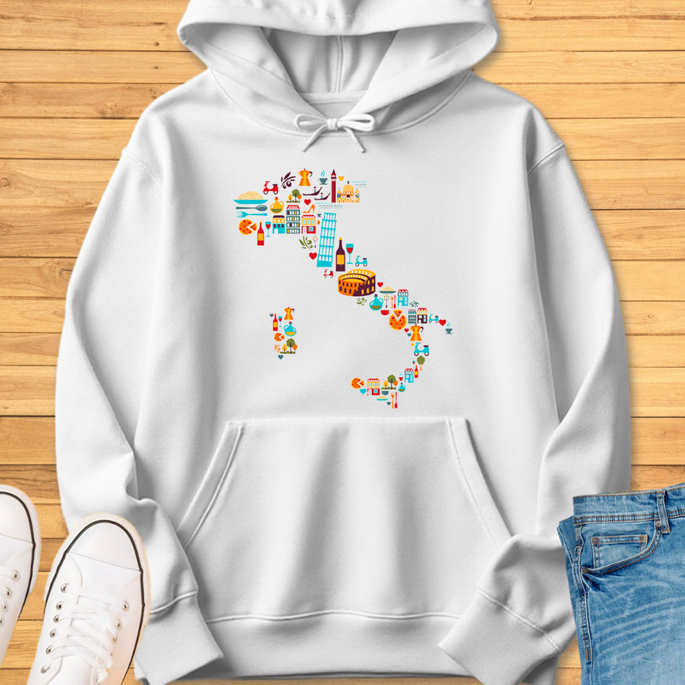 Italy Icons Map Hoodie