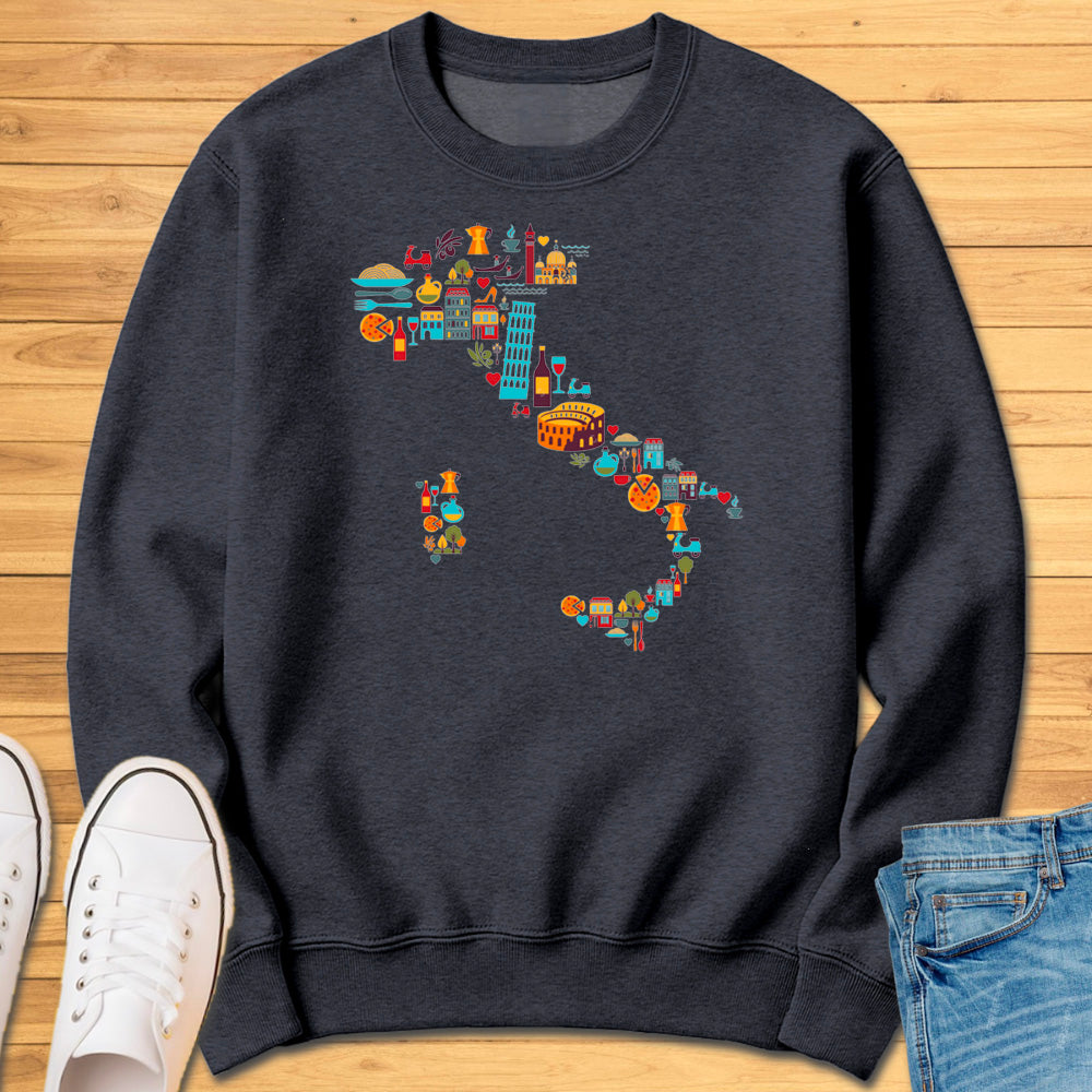 Italy Icons Map Sweatshirt