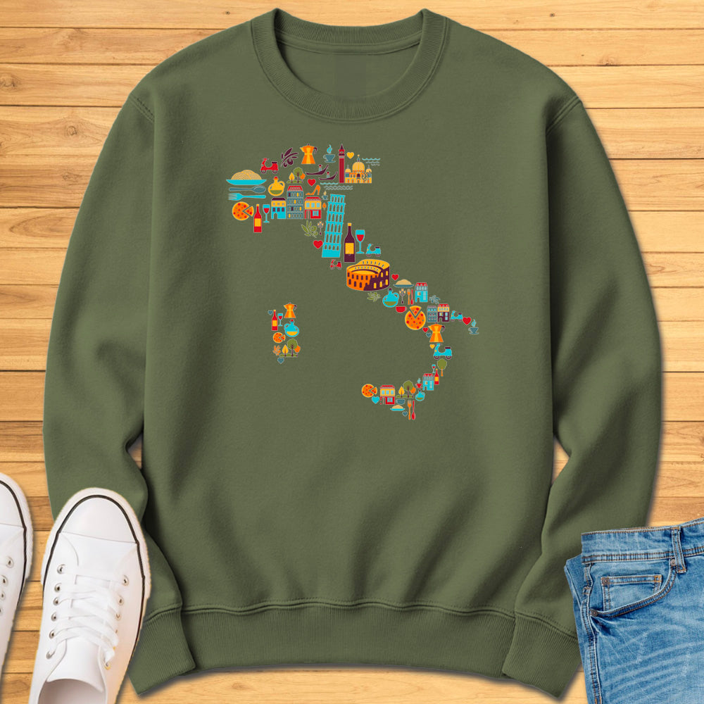 Italy Icons Map Sweatshirt