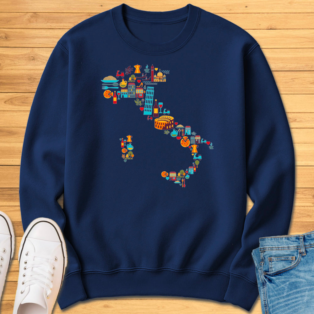 Italy Icons Map Sweatshirt