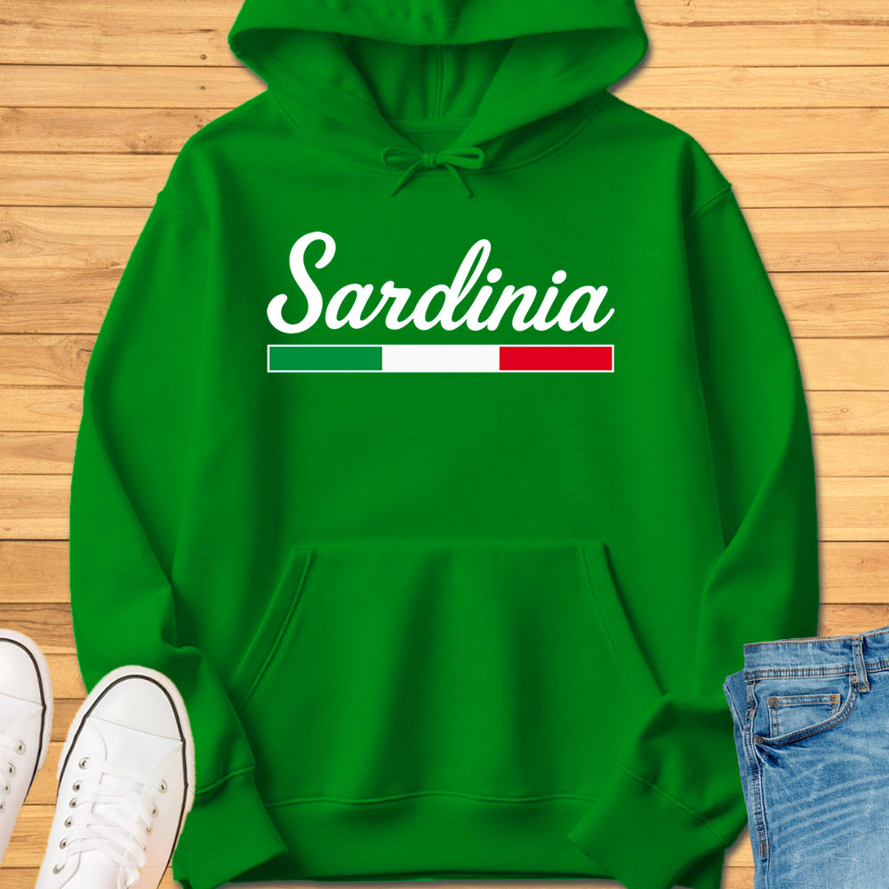Sardinia Italy Cursive Hoodie