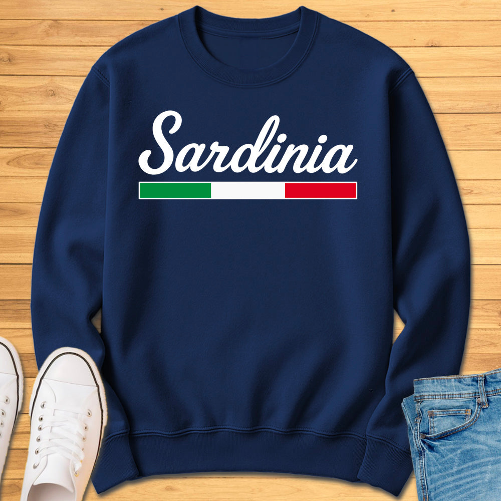 Sardinia Italy Cursive Sweatshirt