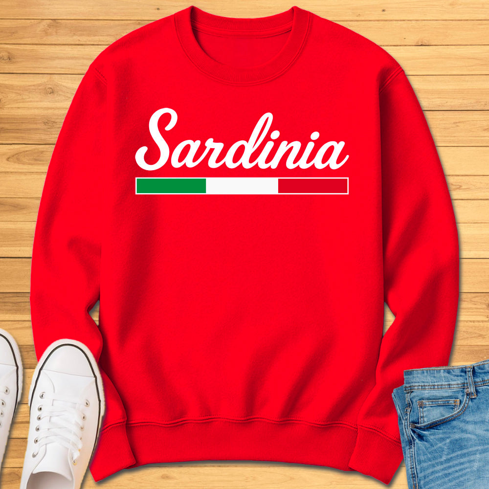 Sardinia Italy Cursive Sweatshirt