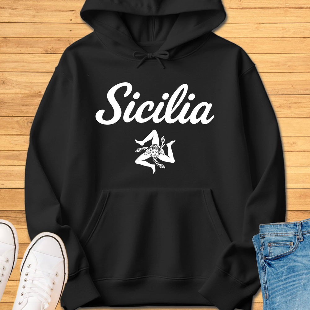 Sicilia Cursive Trinacria Hoodie