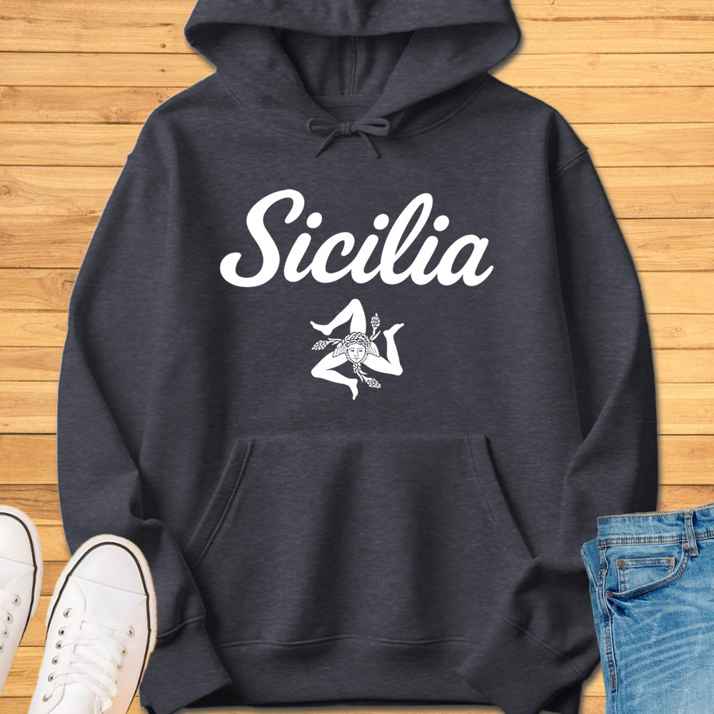 Sicilia Cursive Trinacria Hoodie