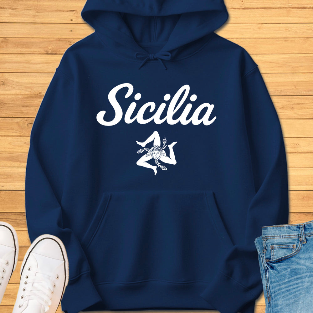 Sicilia Cursive Trinacria Hoodie