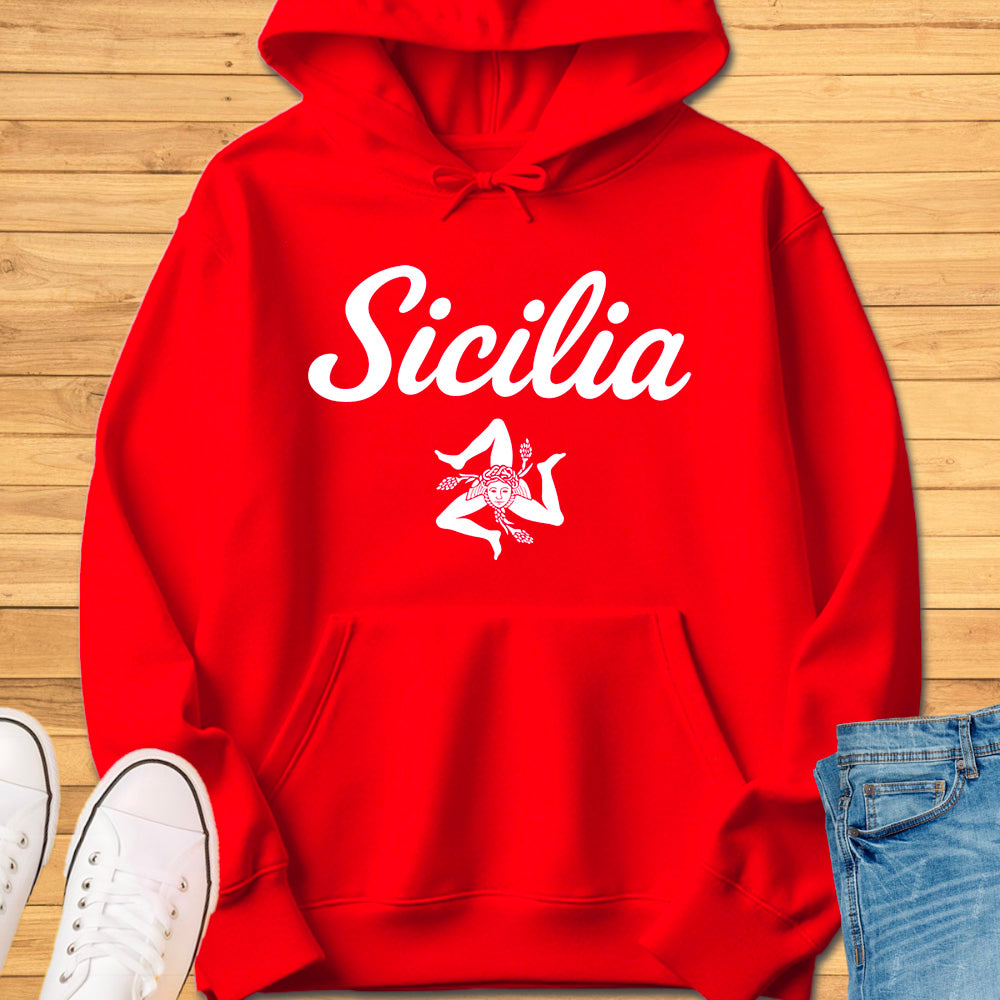 Sicilia Cursive Trinacria Hoodie
