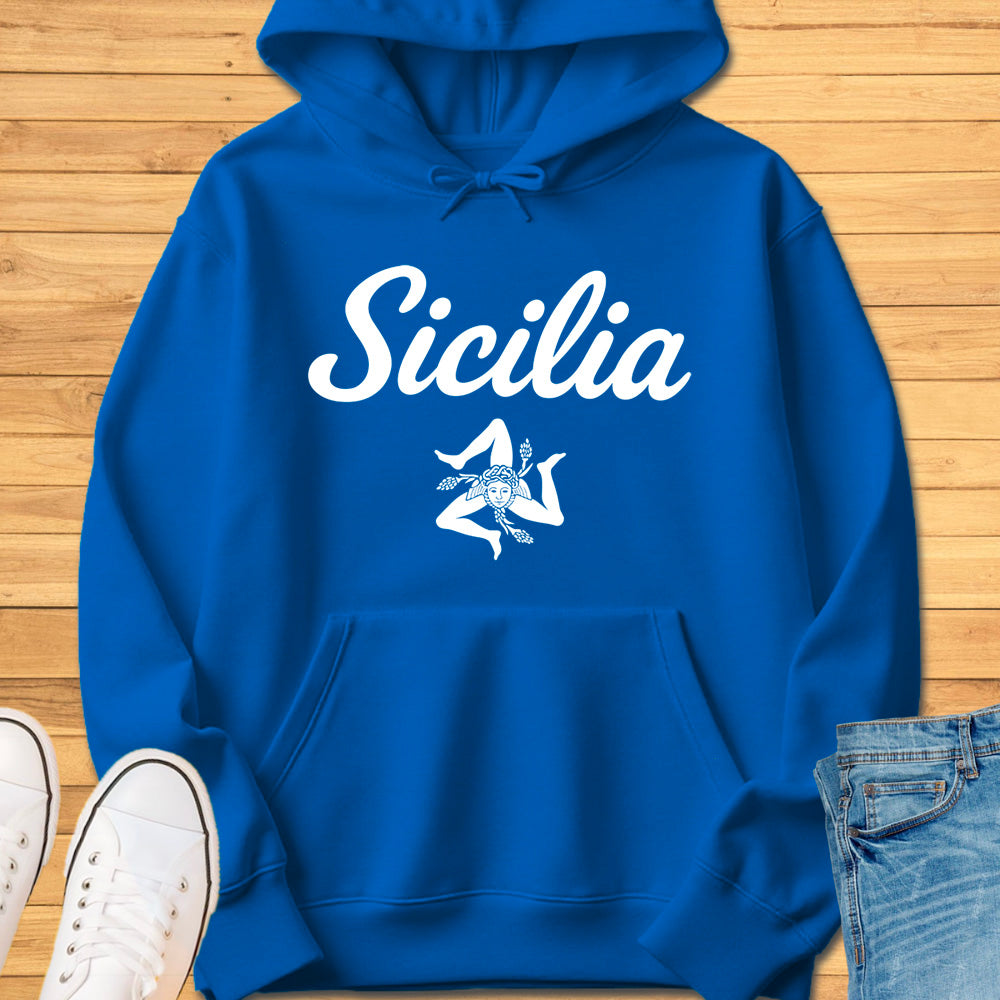 Sicilia Cursive Trinacria Hoodie