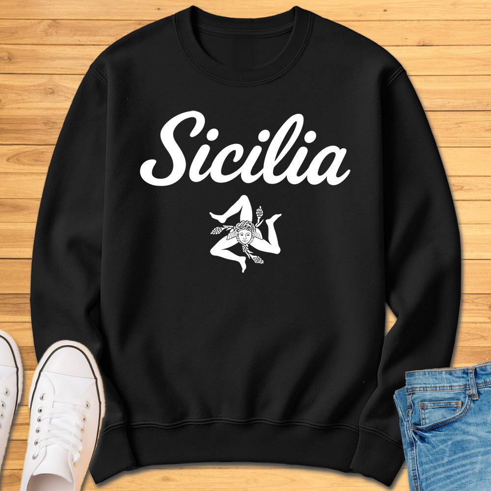 Sicilia Cursive Trinacria Sweatshirt
